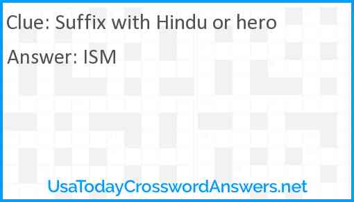 Suffix with Hindu or hero Answer