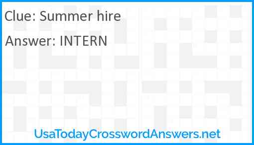 Summer hire Answer