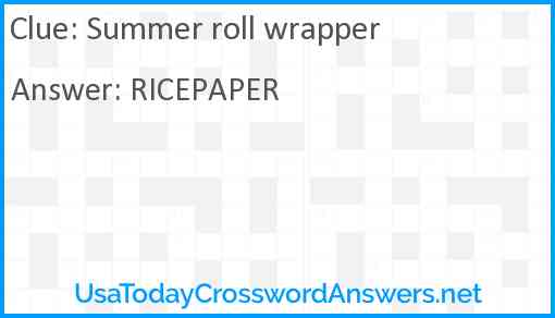 Summer roll wrapper Answer
