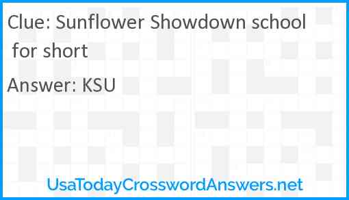 Sunflower Showdown school for short Answer