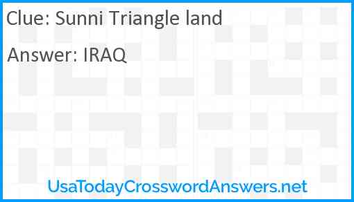 Sunni Triangle land Answer