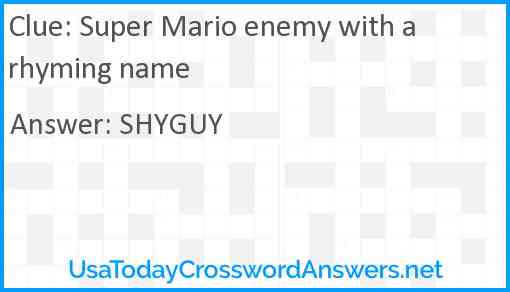 Super Mario enemy with a rhyming name Answer