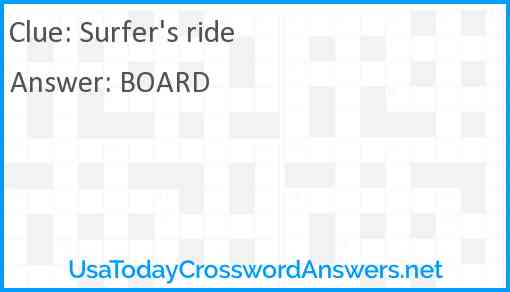 Surfer's ride Answer