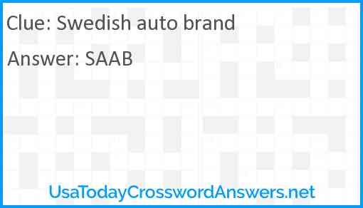 Swedish auto brand Answer