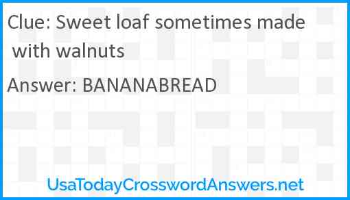 Sweet loaf sometimes made with walnuts Answer