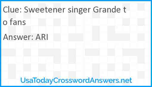 Sweetener singer Grande to fans Answer