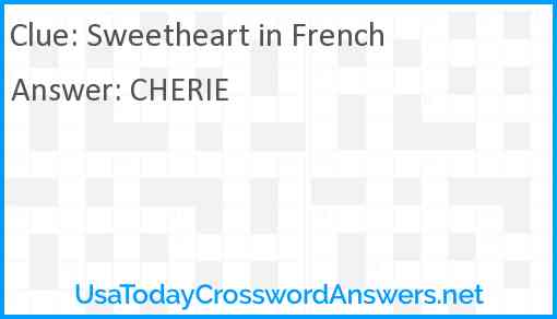 Sweetheart in French Answer