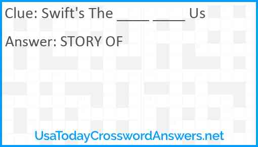 Swift's The ____ ____ Us Answer