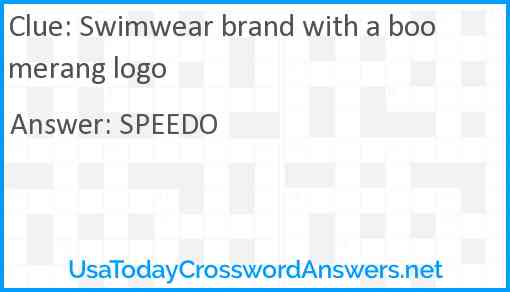 Swimwear brand with a boomerang logo Answer