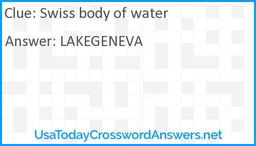 Swiss body of water Answer