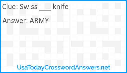 Swiss ___ knife Answer
