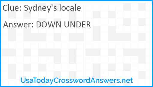 Sydney's locale Answer