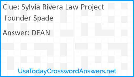 Sylvia Rivera Law Project founder Spade Answer