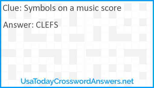 Symbols on a music score Answer