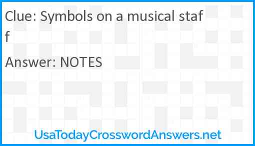 Symbols on a musical staff Answer