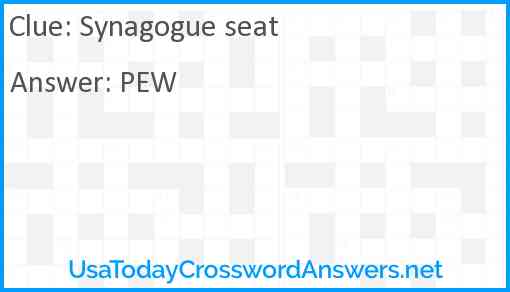 Synagogue seat Answer