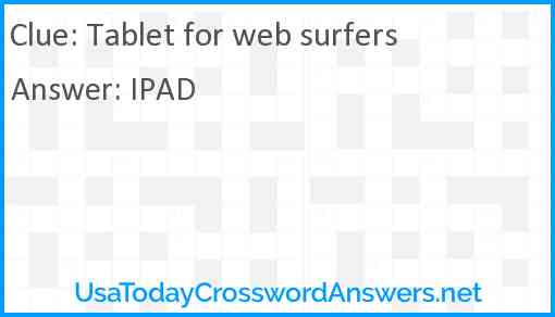 Tablet for web surfers Answer