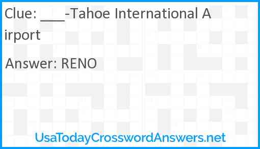 ___-Tahoe International Airport Answer