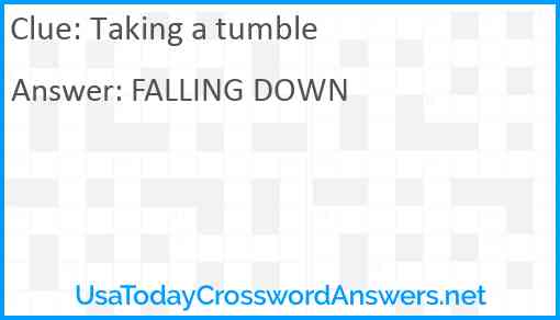 Taking a tumble Answer