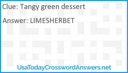 Tangy green dessert Answer