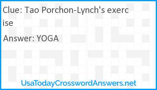 Tao Porchon-Lynch's exercise Answer