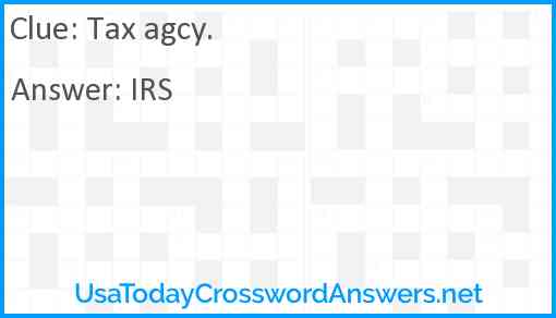 Tax agcy. Answer