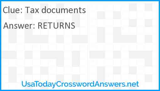 Tax documents Answer