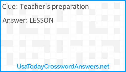 Teacher's preparation Answer