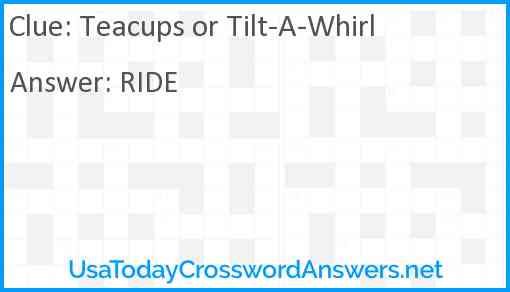 Teacups or Tilt-A-Whirl Answer