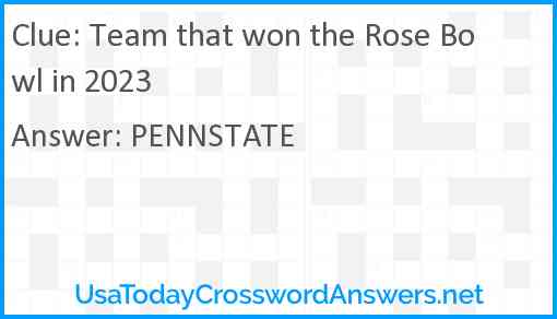 Team that won the Rose Bowl in 2023 Answer
