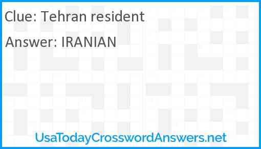 Tehran resident Answer