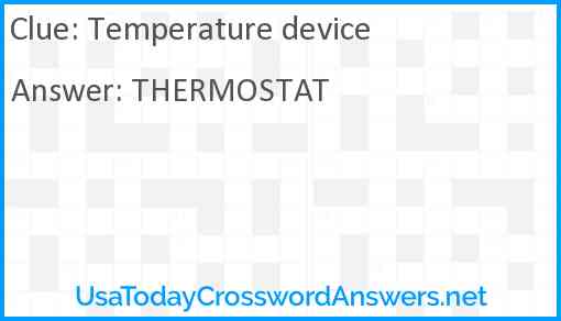 Temperature device Answer