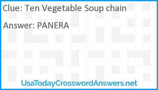 Ten Vegetable Soup chain Answer