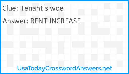 Tenant's woe Answer