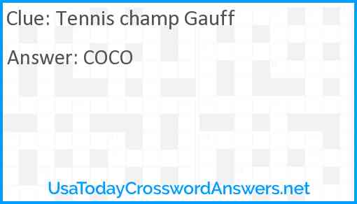 Tennis champ Gauff Answer