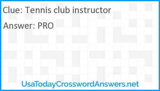 Tennis club instructor Answer