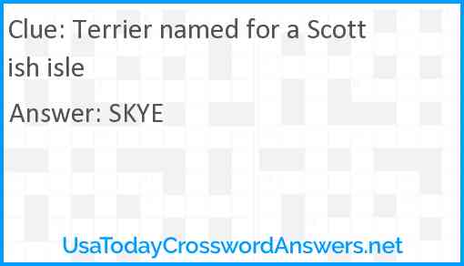 Terrier named for a Scottish isle Answer