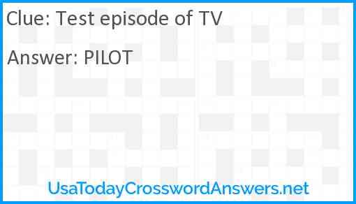 Test episode of TV Answer