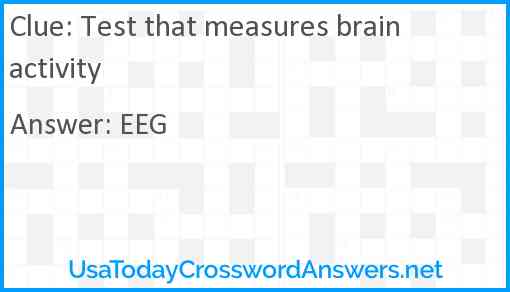 Test that measures brain activity Answer