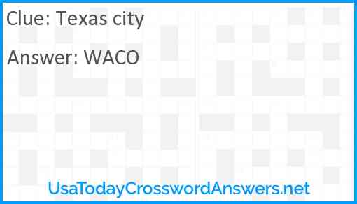 Texas city Answer