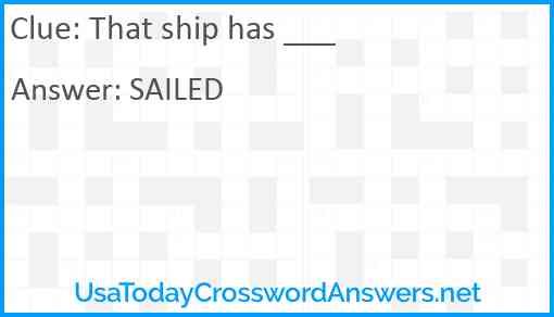 That ship has ___ Answer