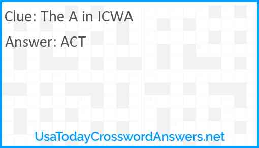 The A in ICWA Answer