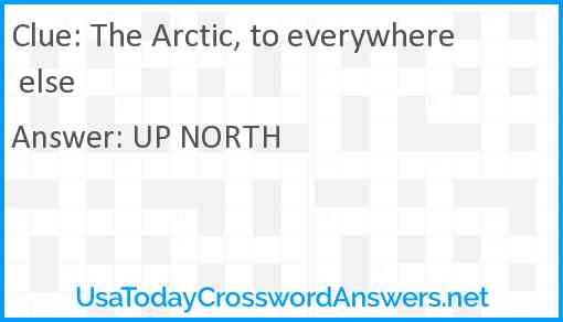 The Arctic, to everywhere else Answer