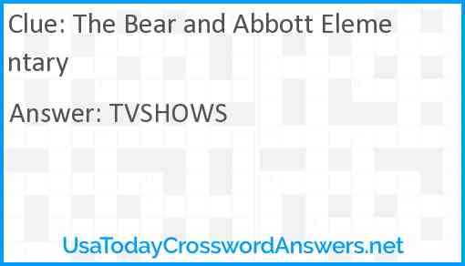 The Bear and Abbott Elementary Answer
