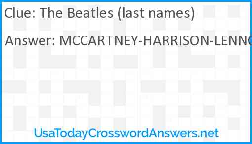 The Beatles (last names) Answer