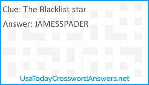 The Blacklist star Answer