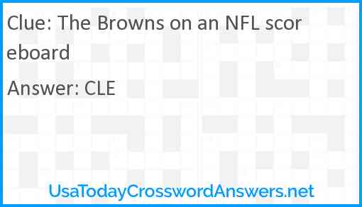 The Browns on an NFL scoreboard Answer