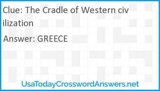 The Cradle of Western civilization Answer