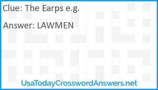 The Earps e.g. Answer