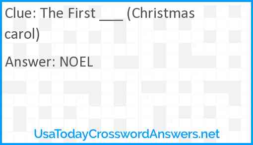 The First ___ (Christmas carol) Answer
